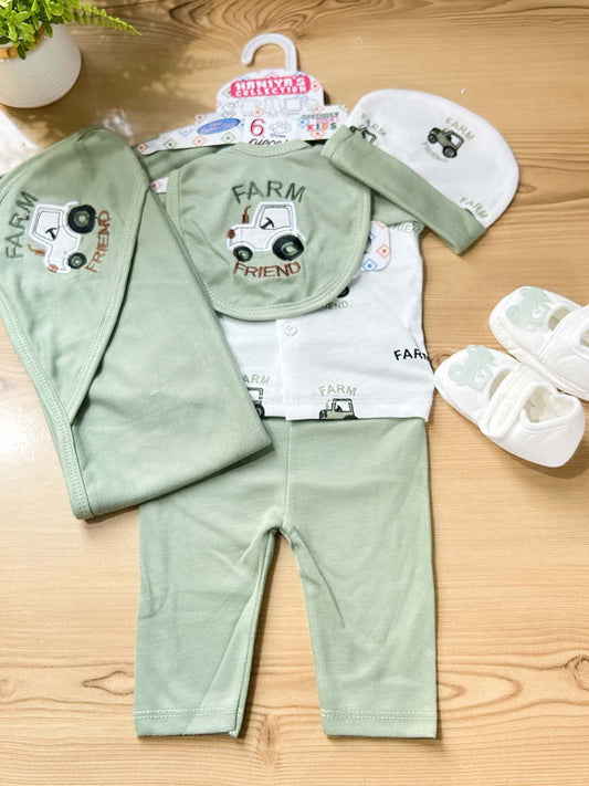 0Mth - 3Mth Green 6Pcs Gift Set For Newborn HG NBGS365
