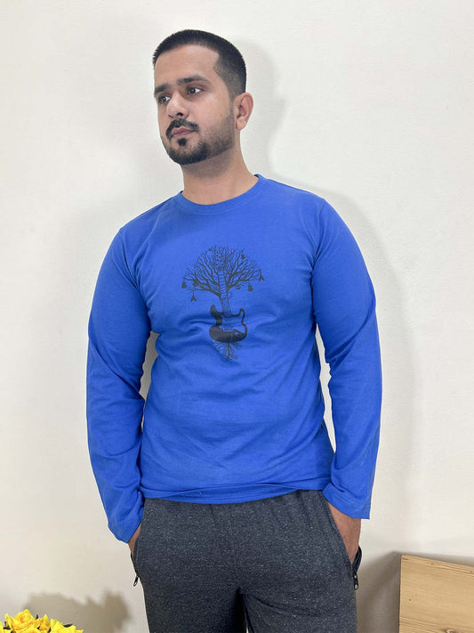 Ink Blue Full Sleeve T-Shirt For Men MTS401