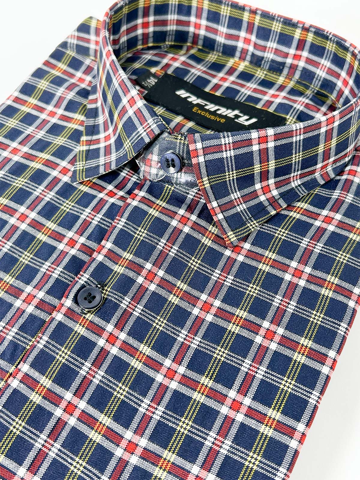 N Blue Checks Formal Dress Shirt For Men MFS402
