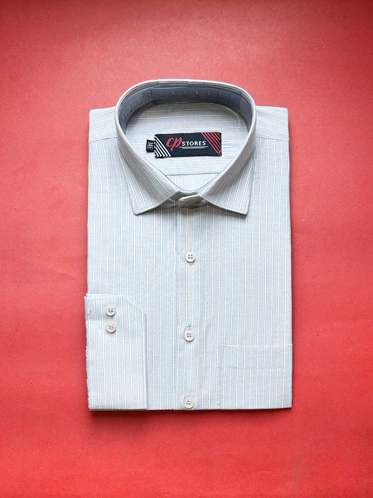 Grey Lines Formal Dress Shirt For Men MFS466