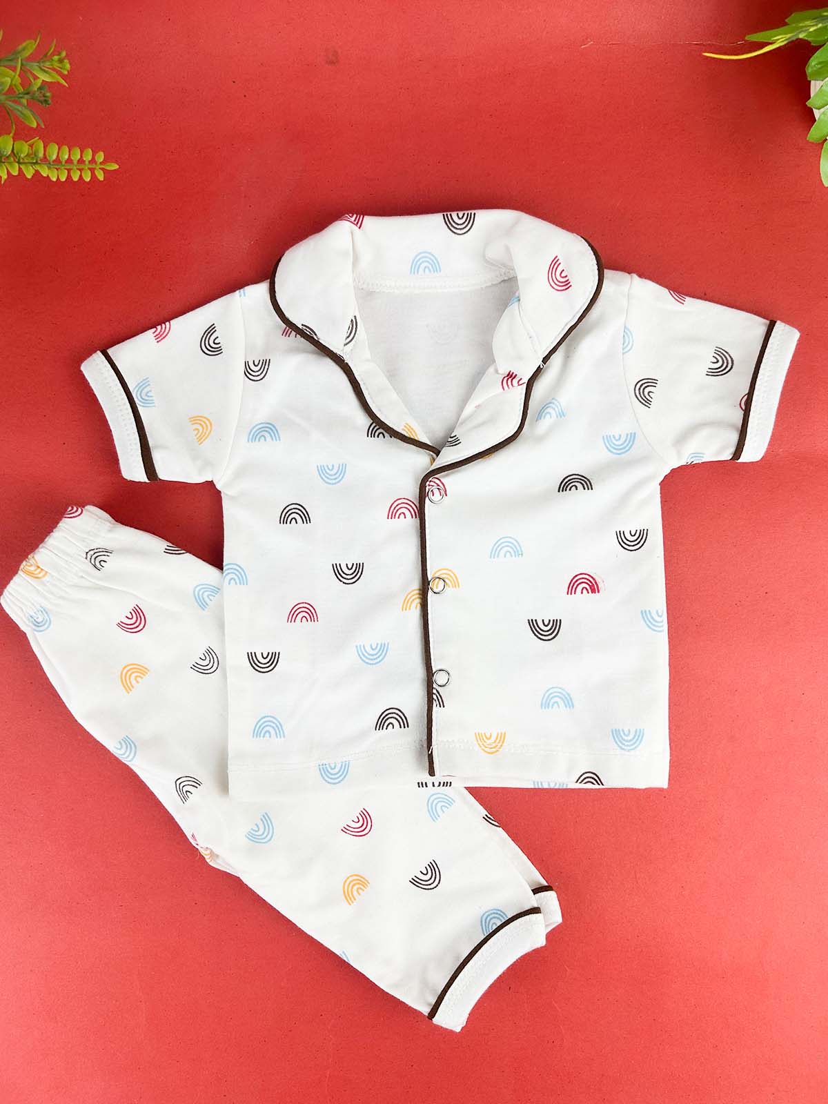 3Mth - 9Mth White Night Suit For Newborn NBS789