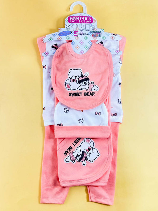 0Mth - 3Mth Pink 5Pcs Gift Set For Newborn HG NBGS311