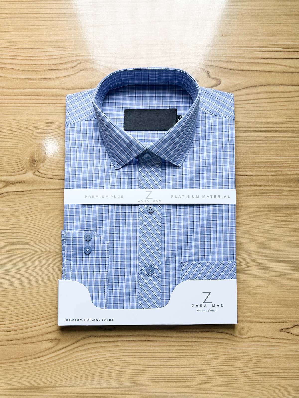 L Blue Checks Formal Dress Shirt For Men MFS511