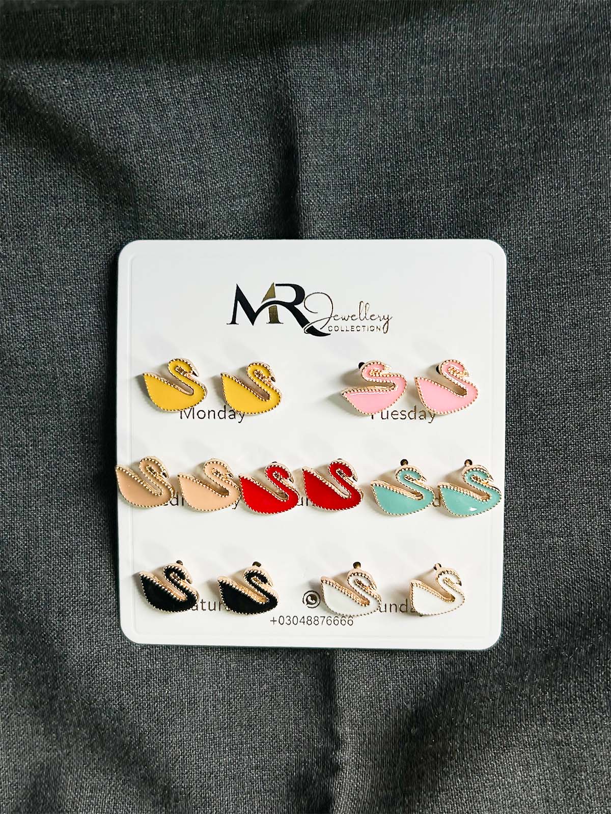 Pack Of 7 Multi Stud Earrings Set WGN38