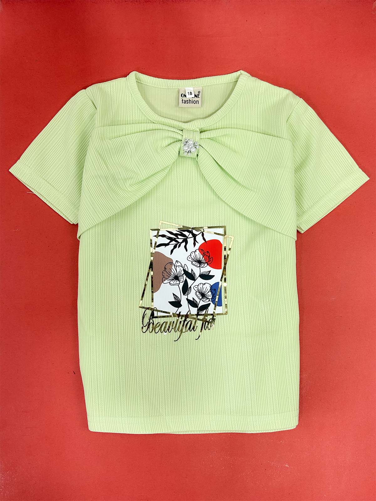 2Yrs - 7Yrs Green T-Shirt For Girls OP GTS94