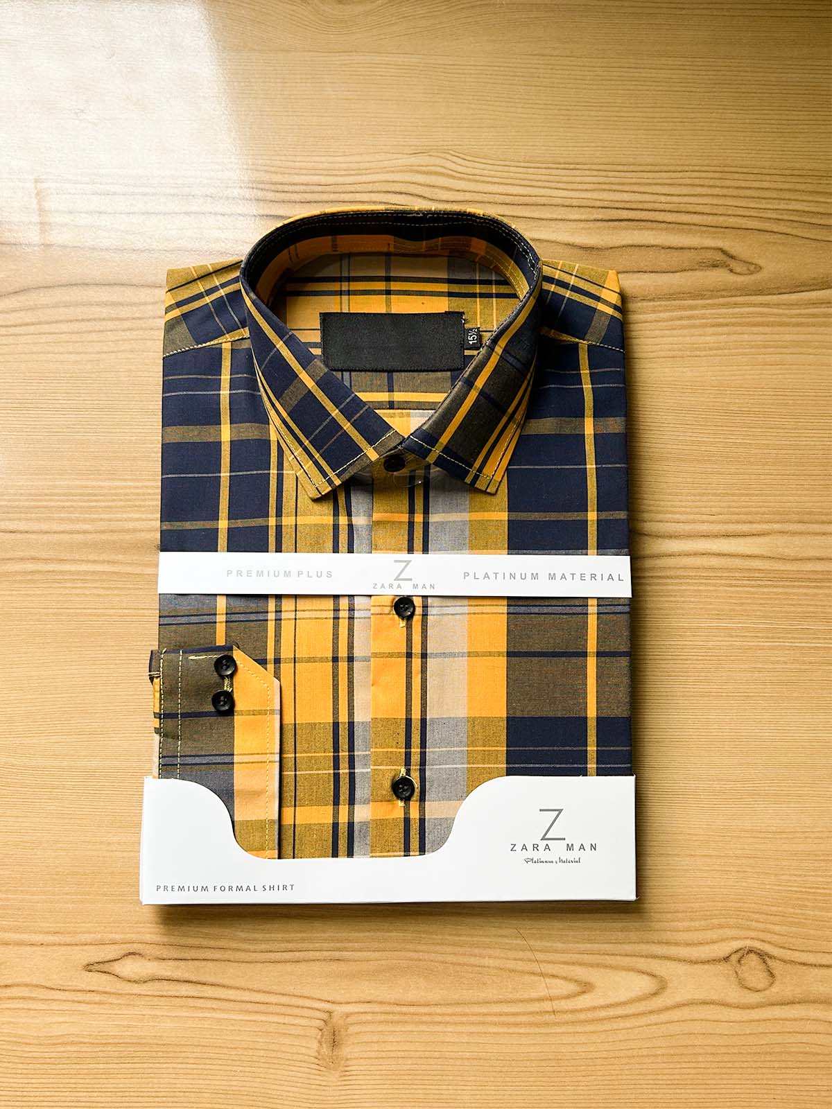 Yellow Checks Formal Dress Shirt For Men MFS533