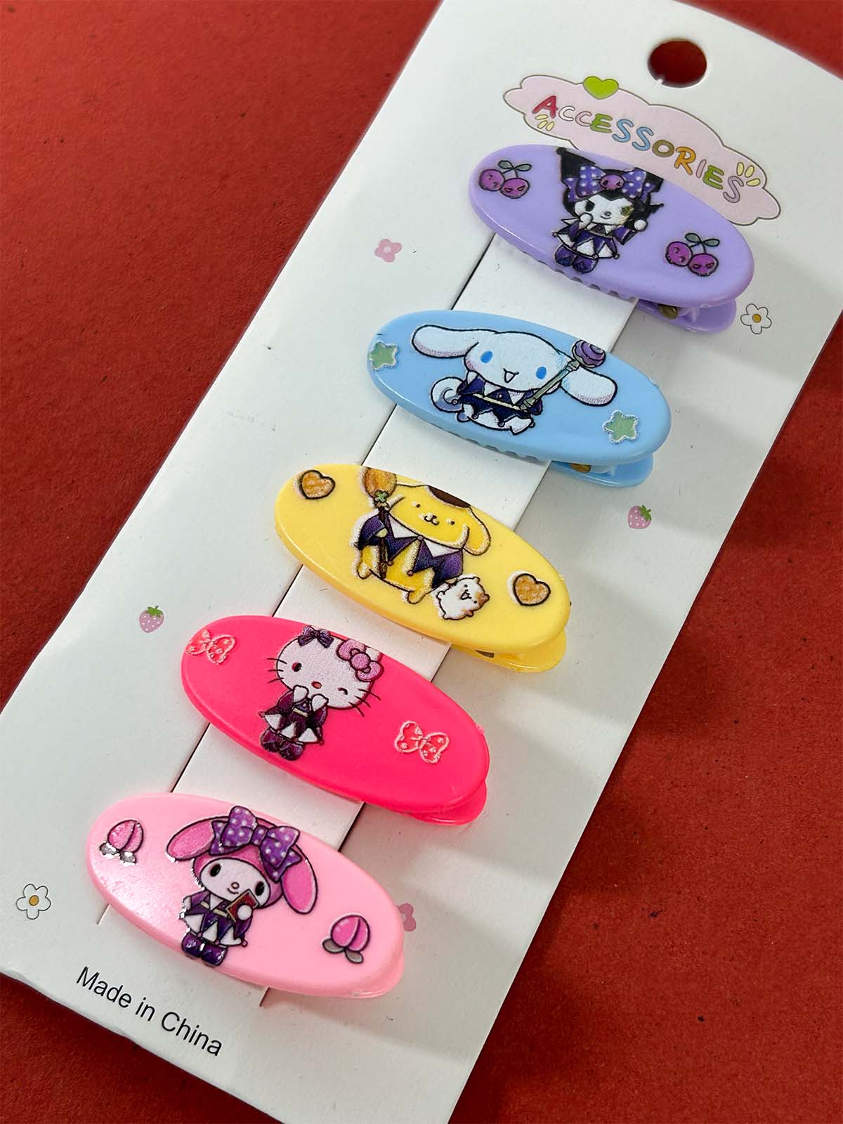 Pack Of 5 Multicolor Hair Clips For Girls GHC86