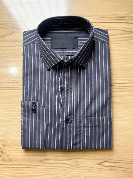 Black Lines Formal Dress Shirt For Men MFS556