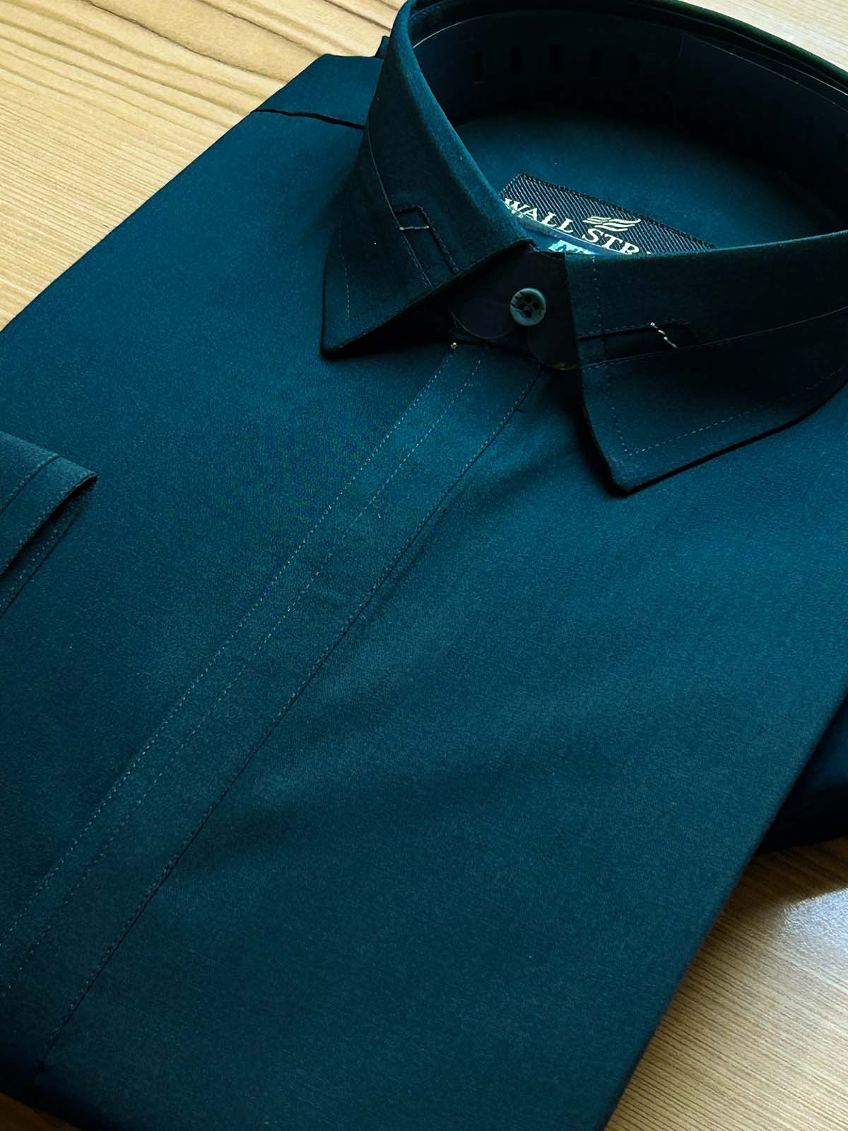 965-7 Teal Stitched Suit Shirt Collar Kameez Shalwar For Men MSK425