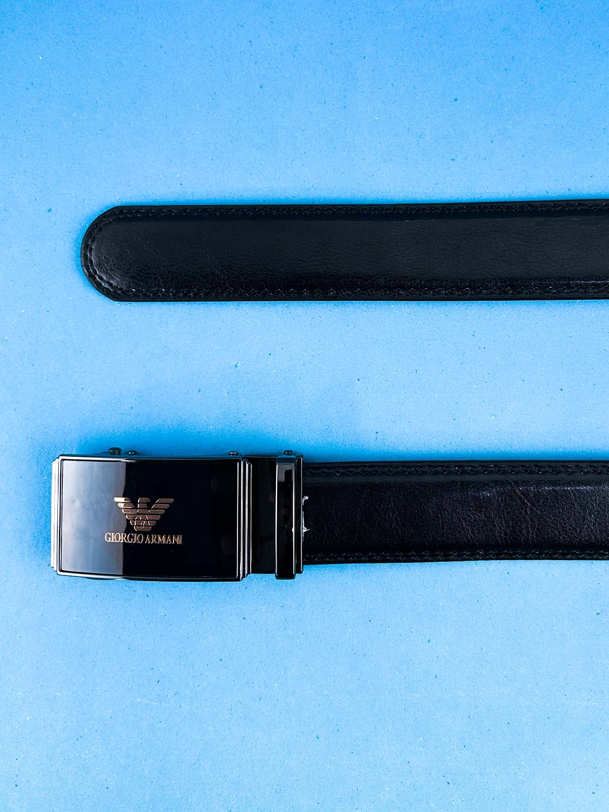 Black Faux Leather Belt For Men MB90