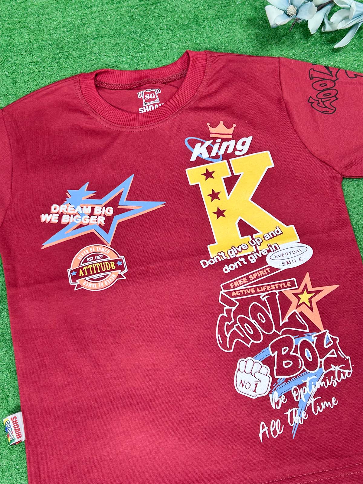 3Yrs - 7Yrs K Red T-Shirt For Boys SG BTS128