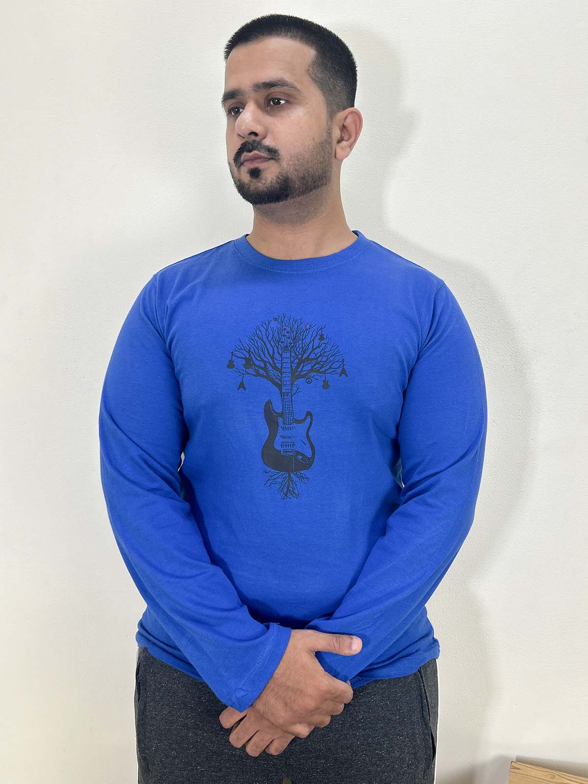 Ink Blue Full Sleeve T-Shirt For Men MTS401