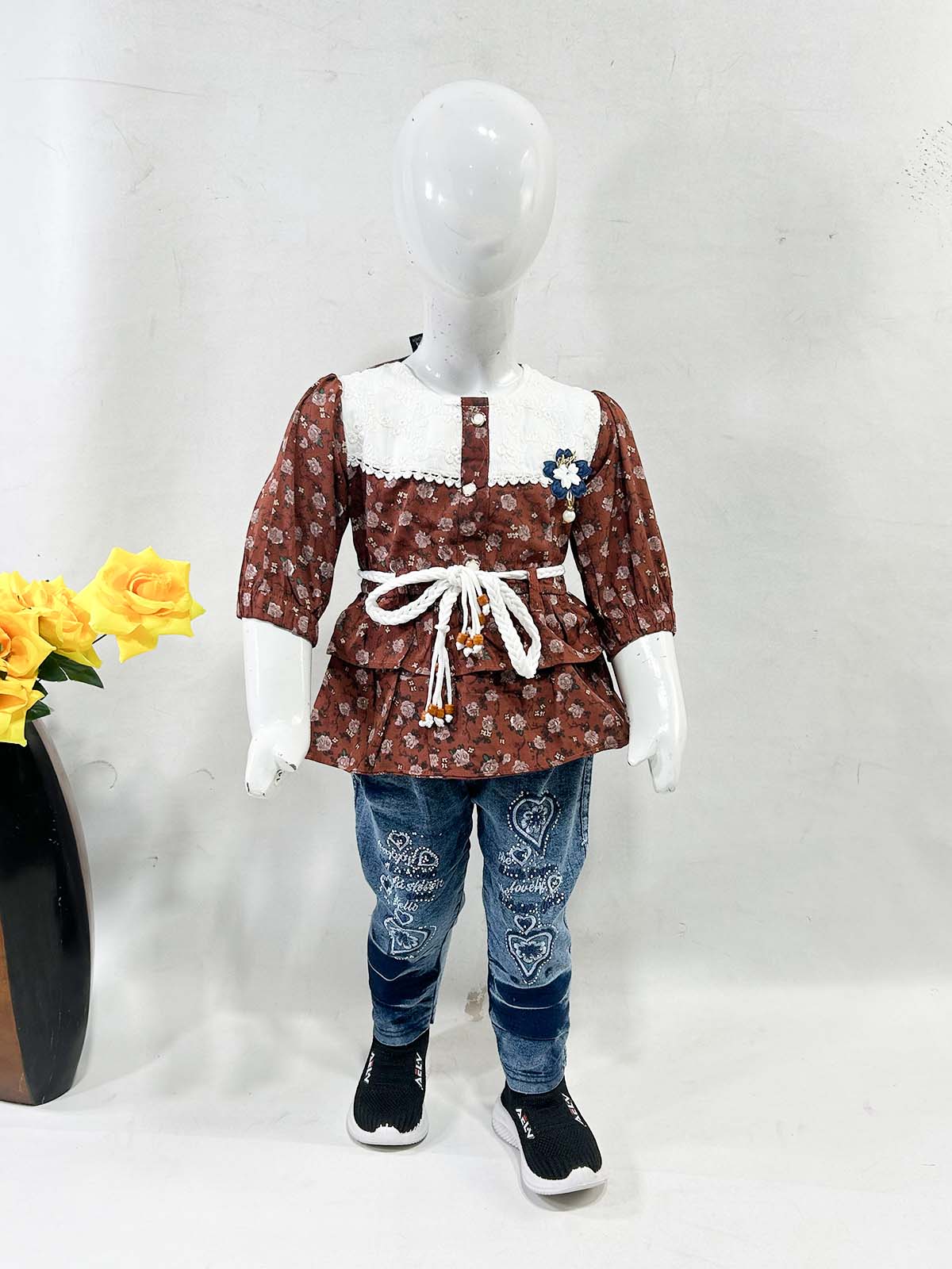 1Yr - 4Yrs Brown Suit For Girls OP GS416
