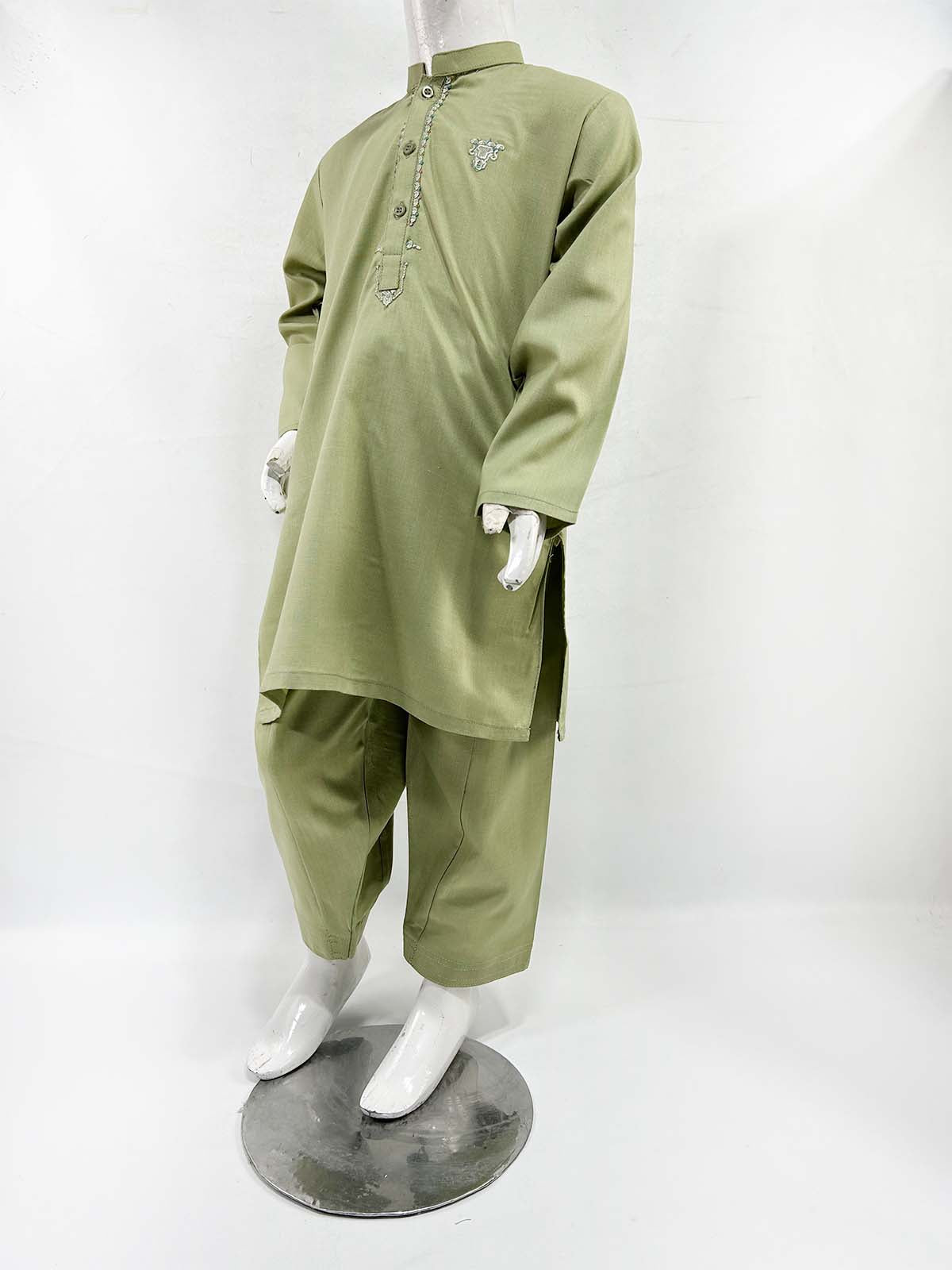 2Yrs - 17Yrs Light Green Kameez Shalwar Suit For Boys AM BKS173