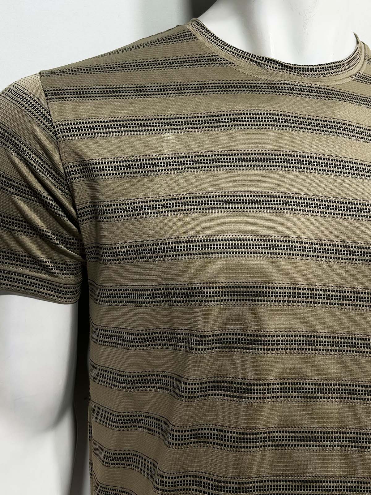 Brown Striped T-Shirt For Men MTS496