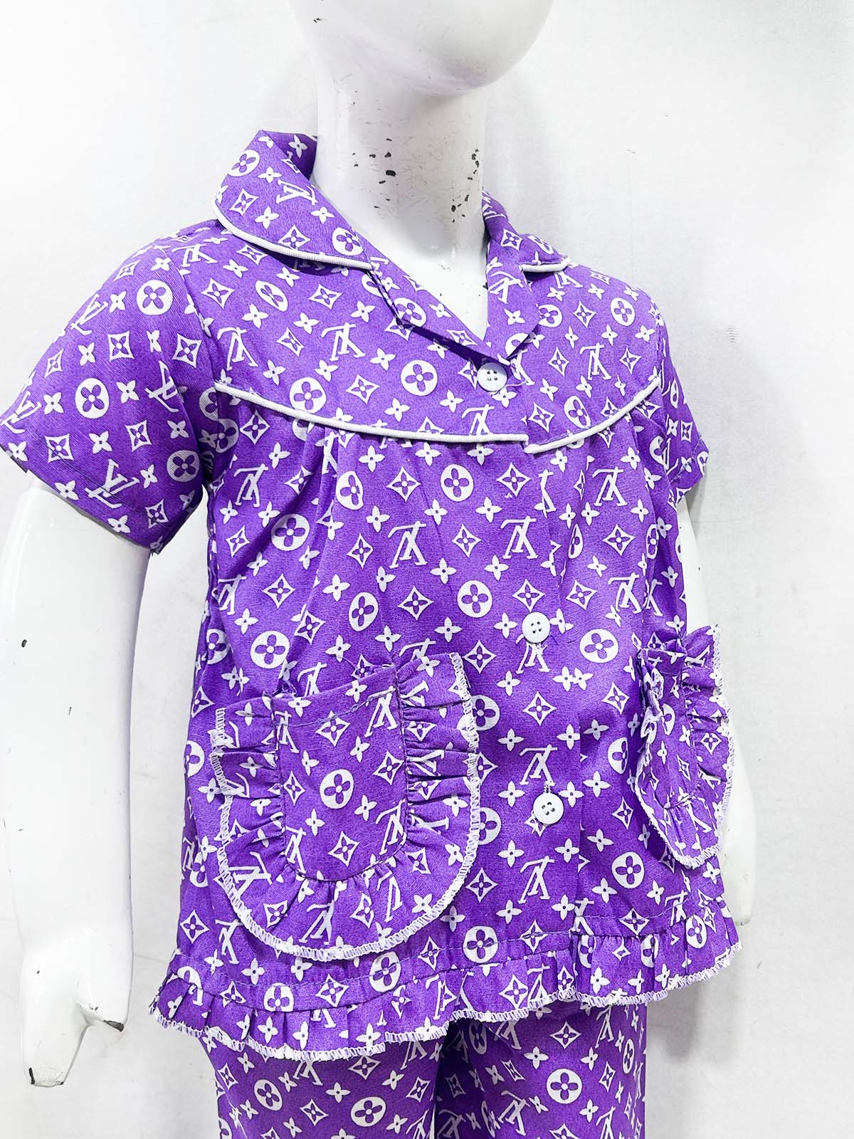 1Yrs - 5Yrs Purple Cotton Night Suit For Girls NG GNS32