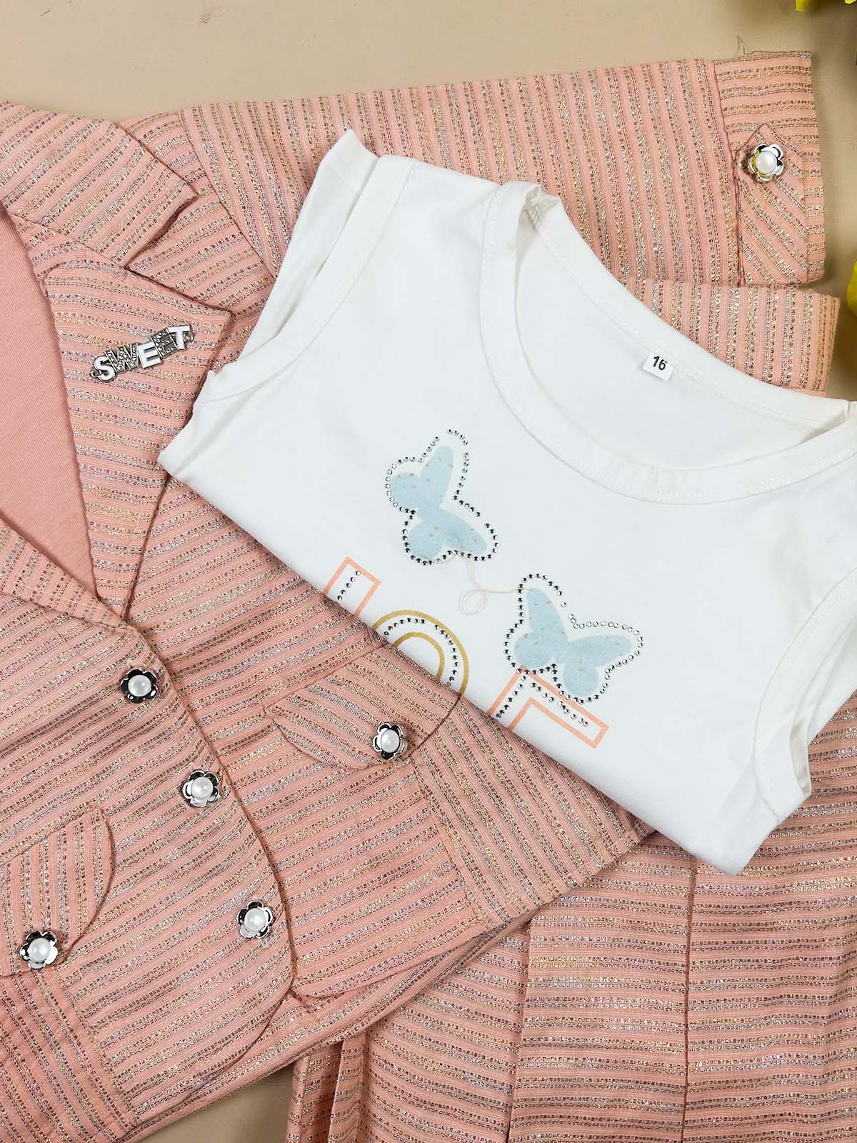 1Yr - 4Yrs Peach Suit For Girls TG GS465