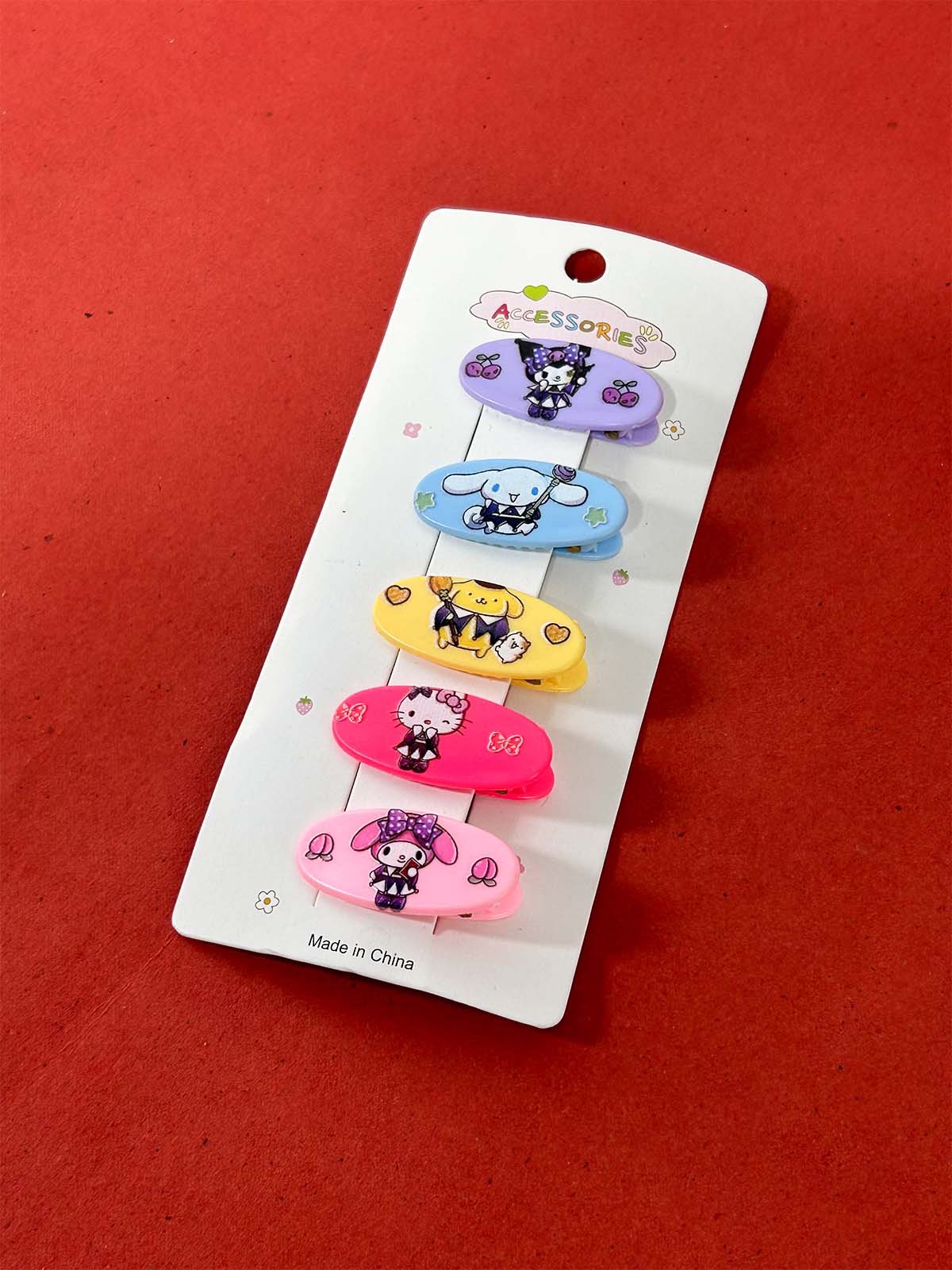 Pack Of 5 Multicolor Hair Clips For Girls GHC86