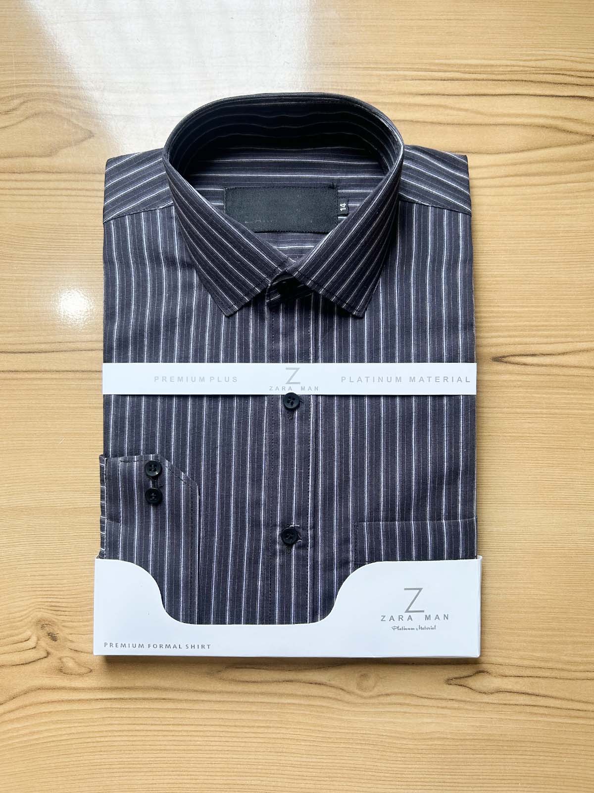 Black Lines Formal Dress Shirt For Men MFS556