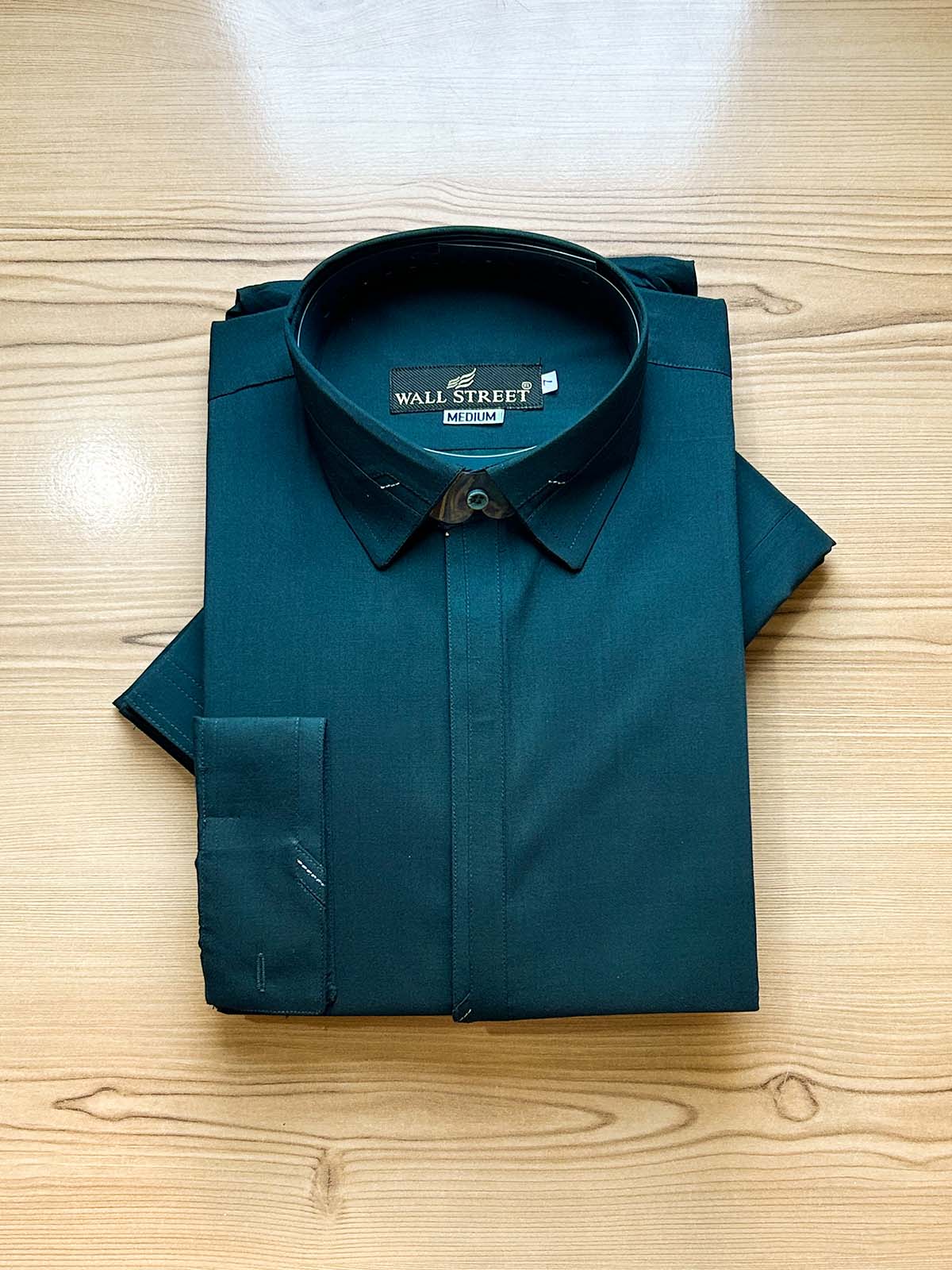 965-7 Teal Stitched Suit Shirt Collar Kameez Shalwar For Men MSK425