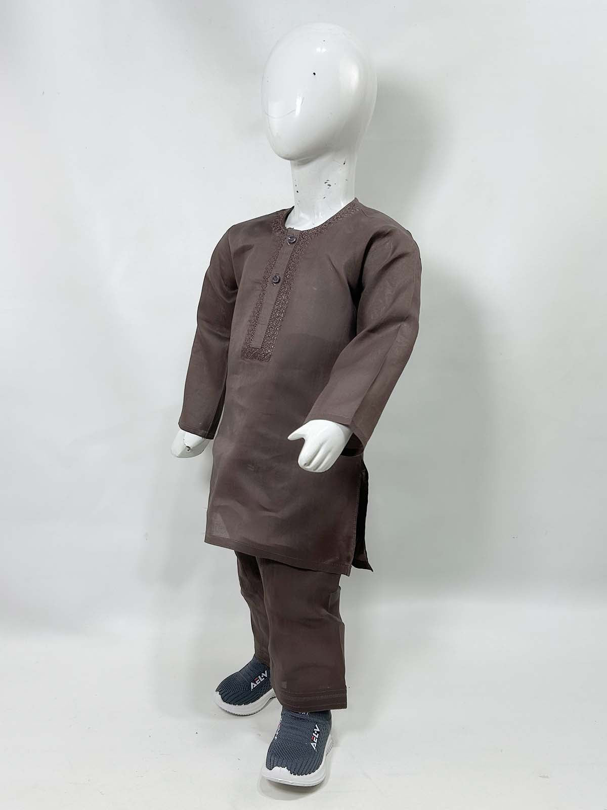 2Yrs - 14Yrs AB Brown Boys Kurta Shalwar Cotton BKS149
