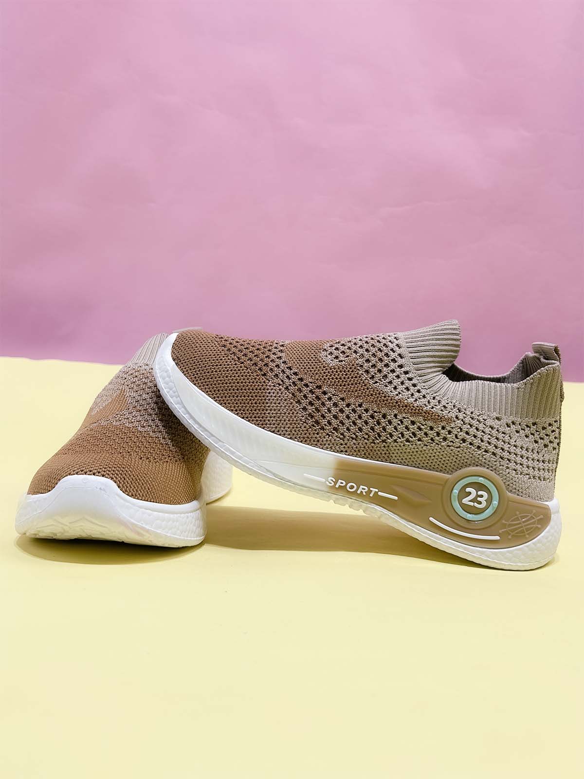 1Yrs - 12Yrs Brown Casual Sneakers For Kids BJ54