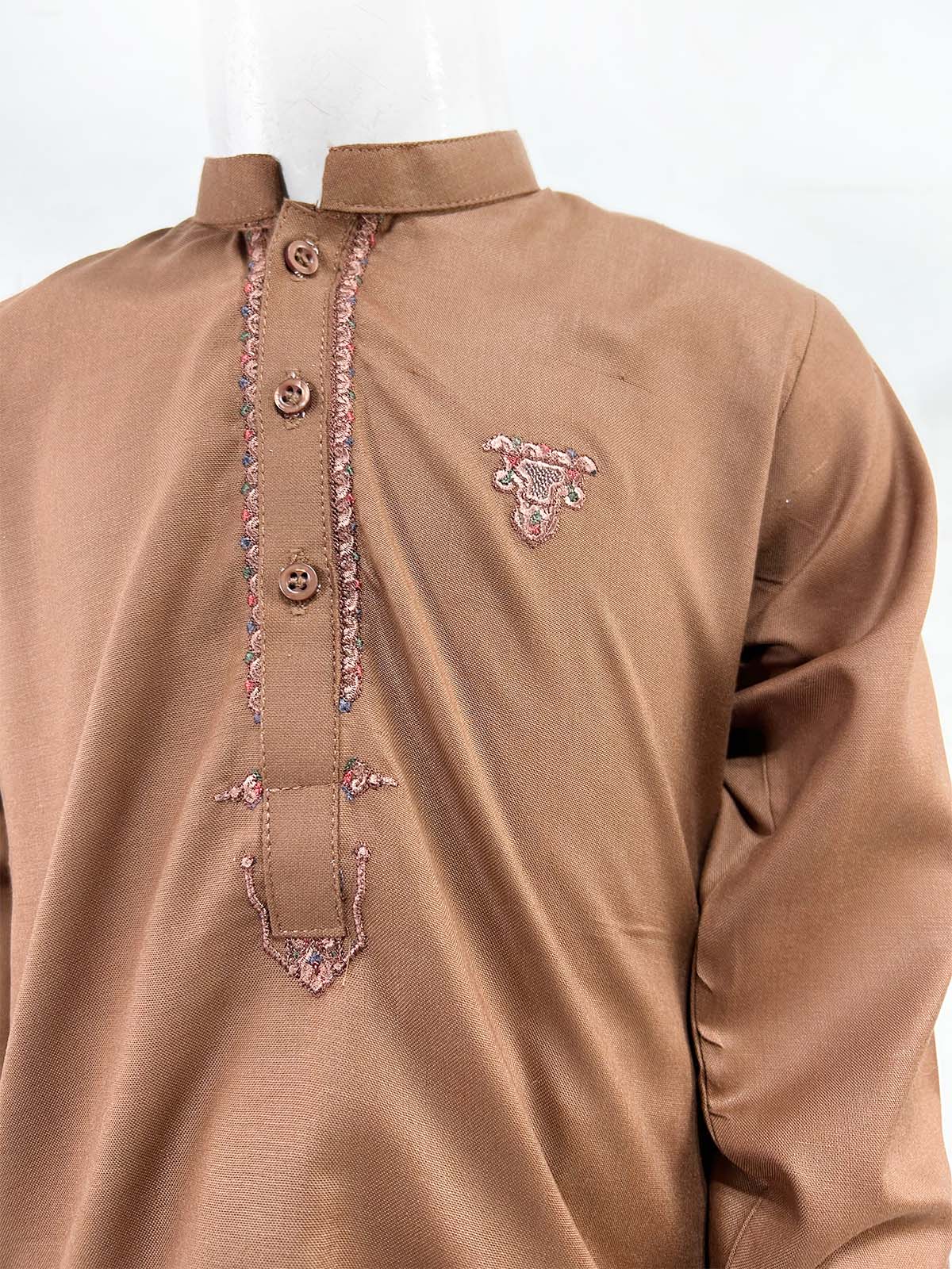 2Yrs - 17Yrs Brown Kameez Shalwar Suit For Boys AM BKS174