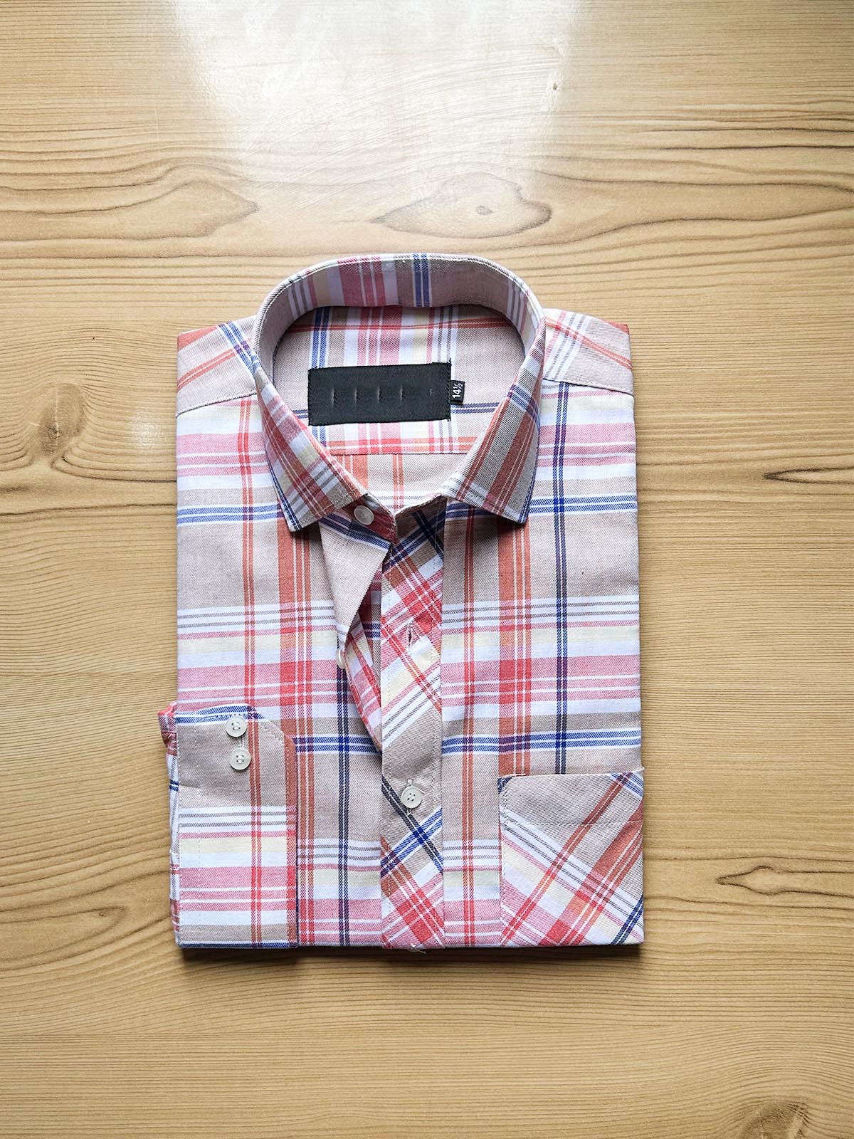 B Red Checks Formal Dress Shirt For Men MFS501