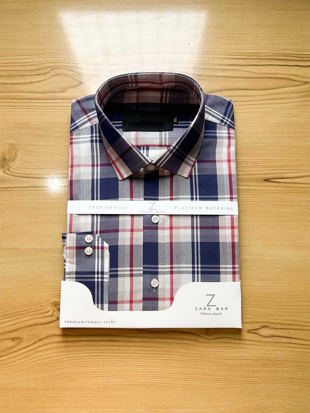 Blue Checks Formal Dress Shirt For Men MFS534