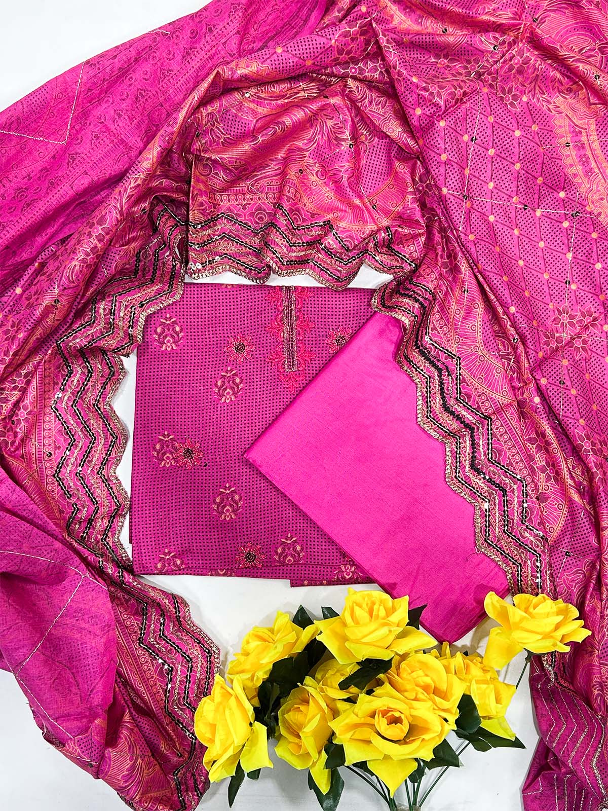 3Pcs Unstitched Digital Lawn Suit For Women WU178