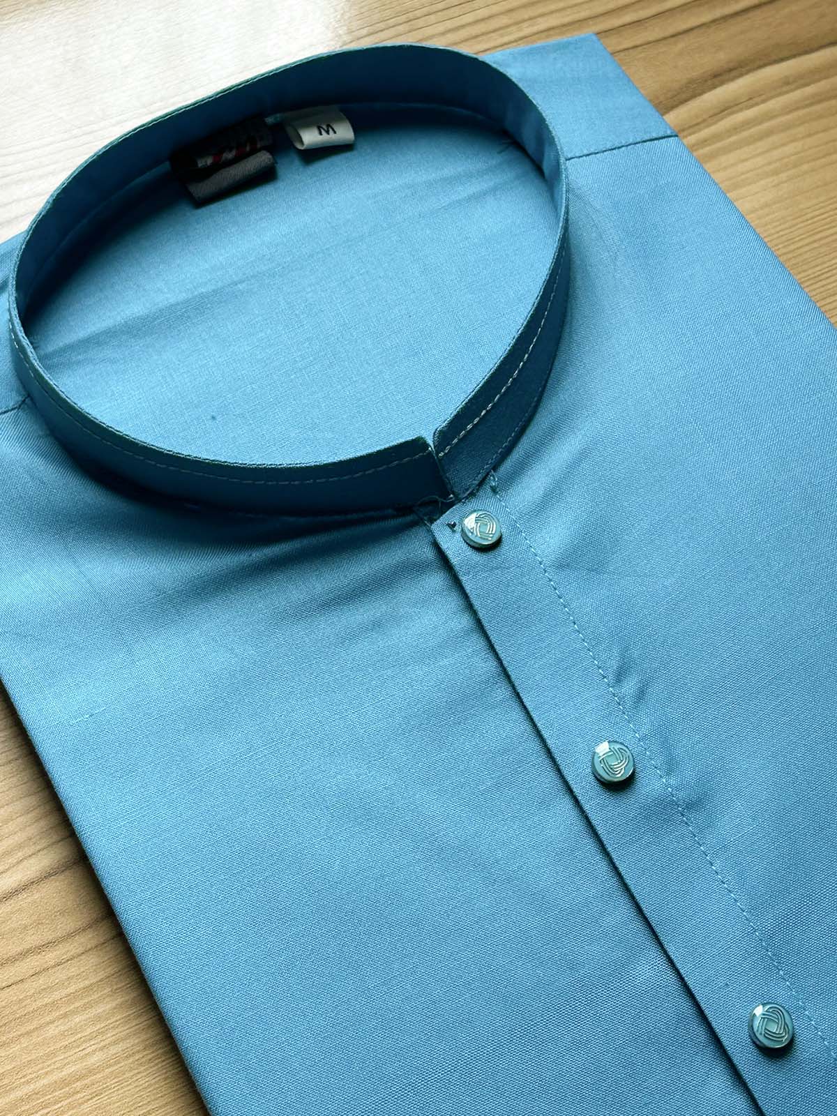 Turquoise Plain Kurta for Men MK24