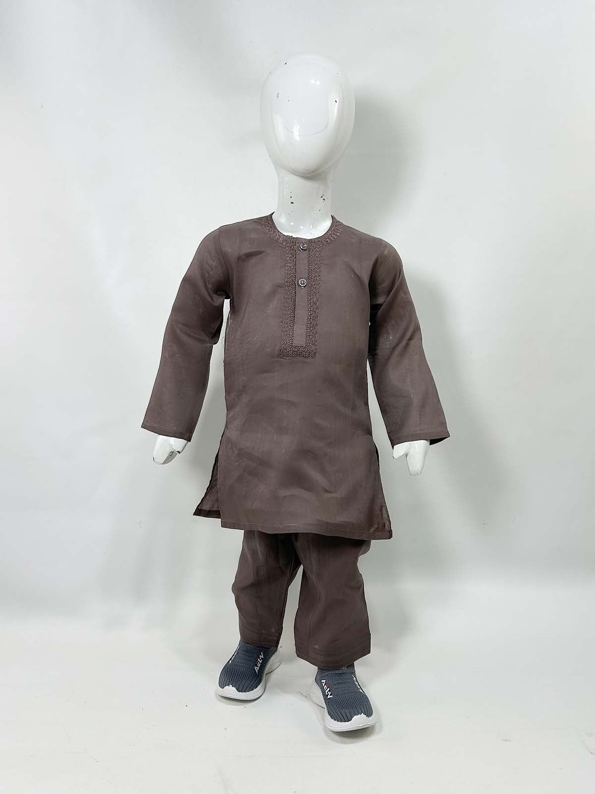 2Yrs - 14Yrs AB Brown Boys Kurta Shalwar Cotton BKS149