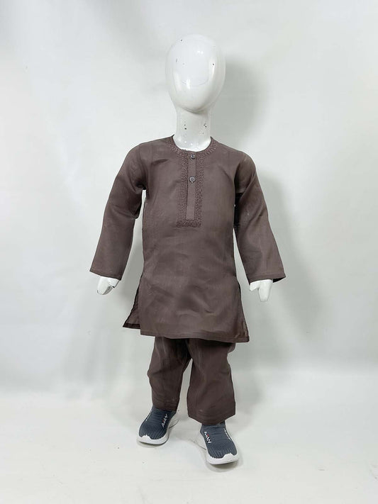 2Yrs - 14Yrs AB Brown Boys Kurta Shalwar Cotton BKS149