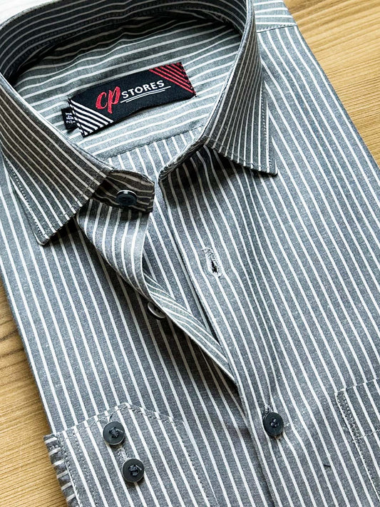 Grey Lines Formal Dress Shirt For Men MFS450