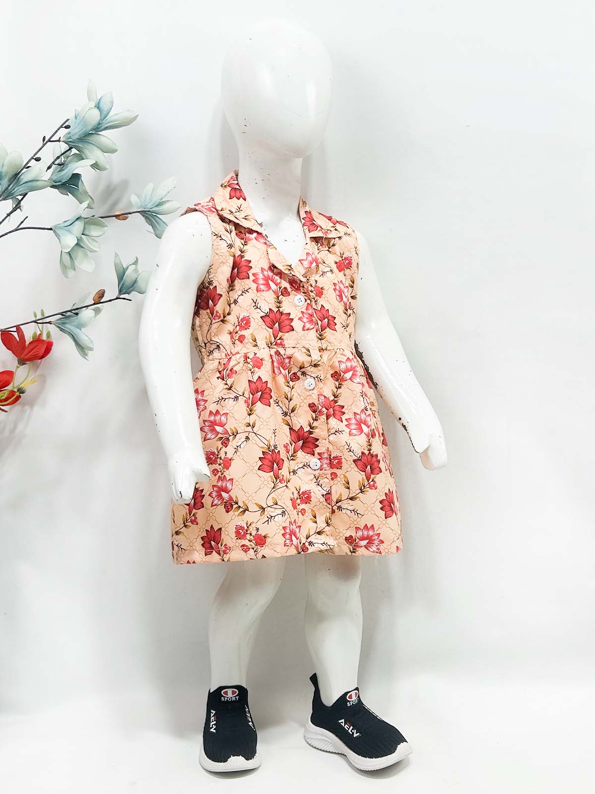 1Yr - 9Yrs Peach Frock For Girls NG GF59