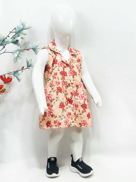 1Yr - 9Yrs Peach Frock For Girls NG GF59
