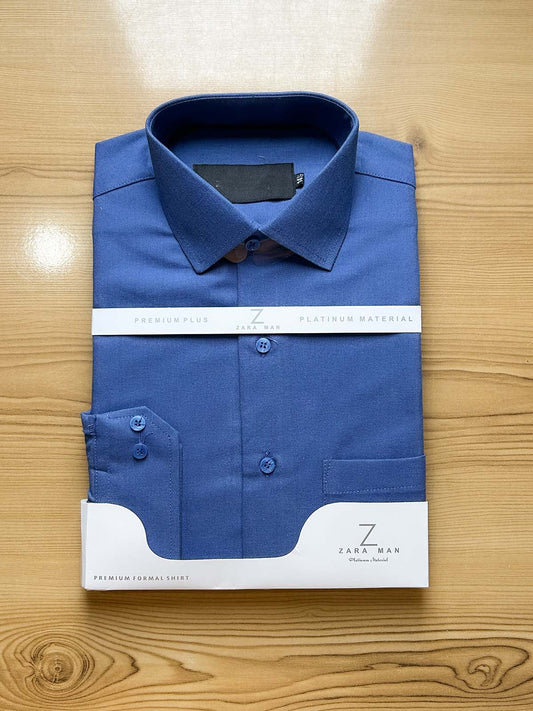 Royal Blue Premium Formal Dress Shirt For Men MFS492