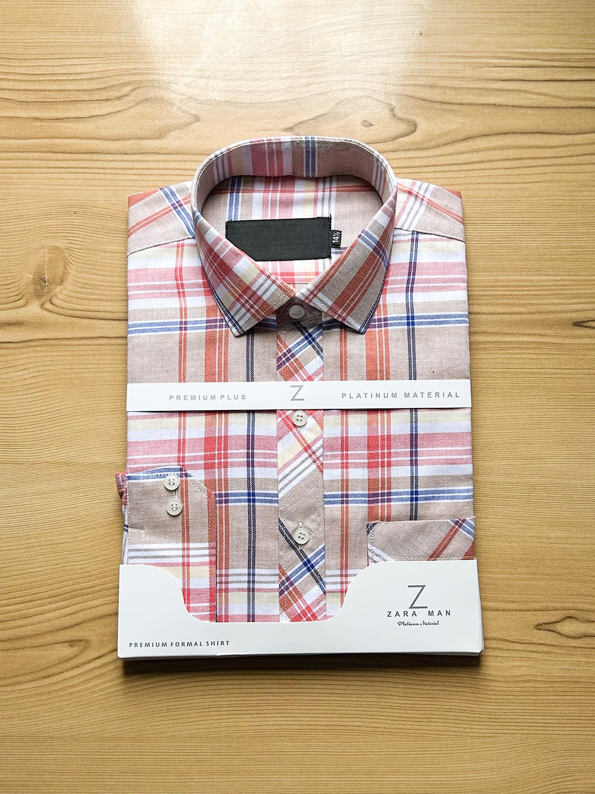 B Red Checks Formal Dress Shirt For Men MFS501