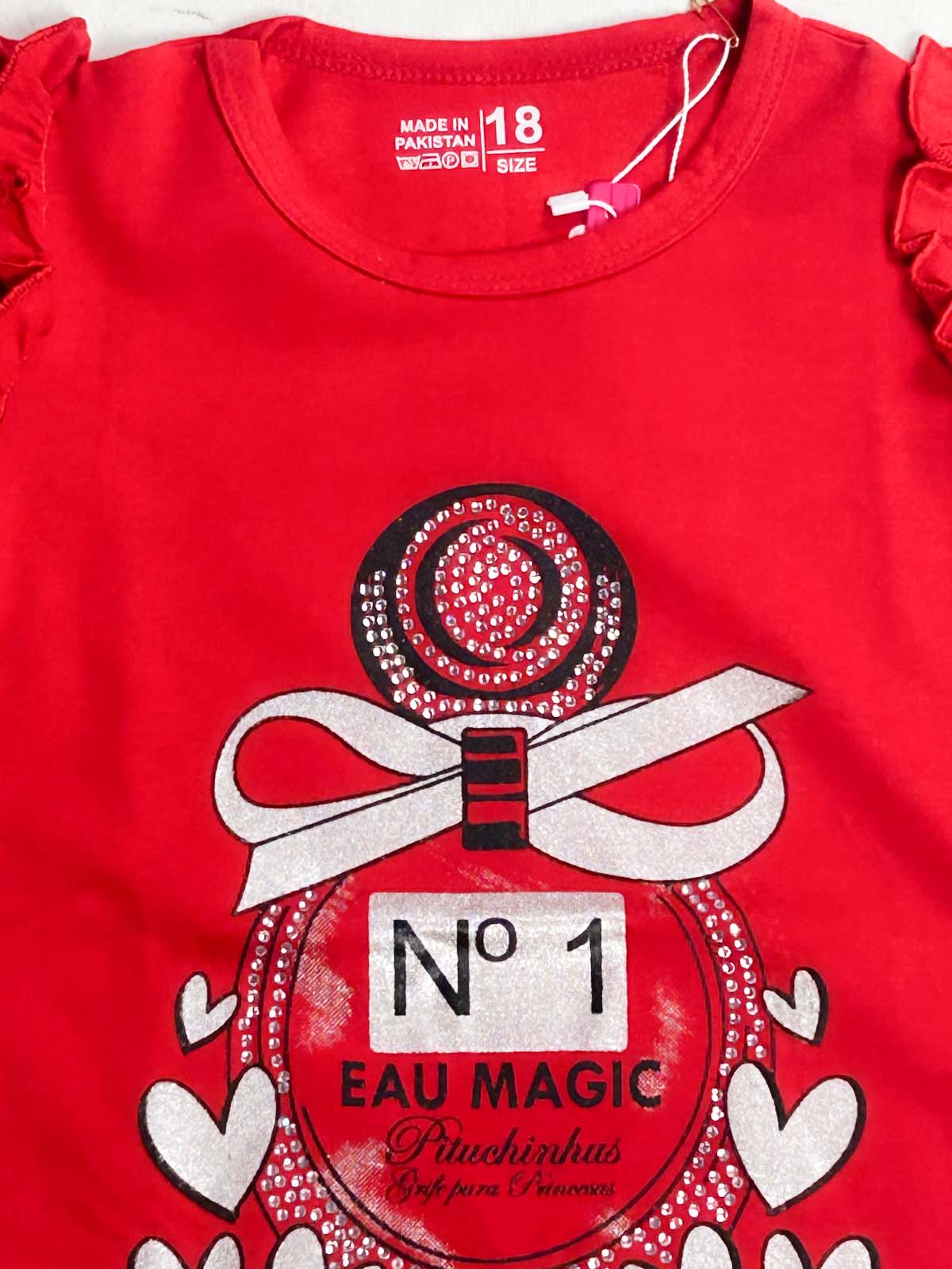 2Yrs - 7Ys N1 Red T-Shirt For Girls SK GTS126