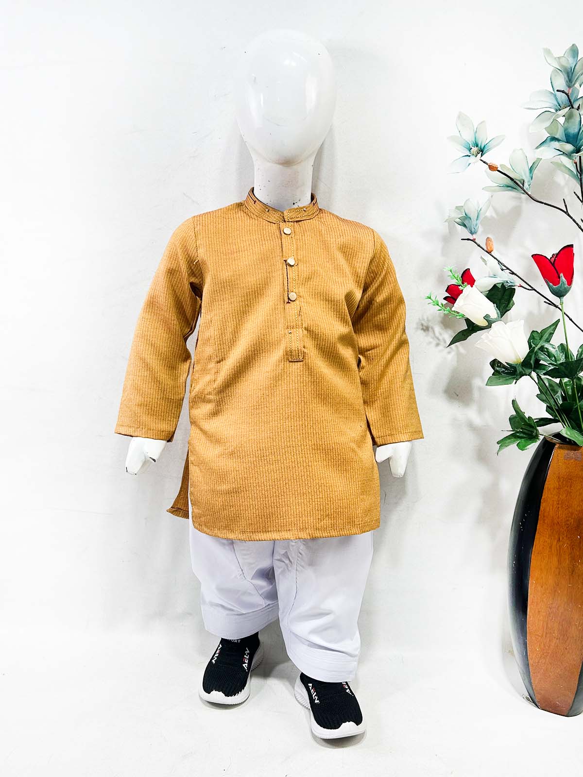 2Yrs - 4Yrs Bronze Kameez Shalwar Suit For Boys AM BKS191