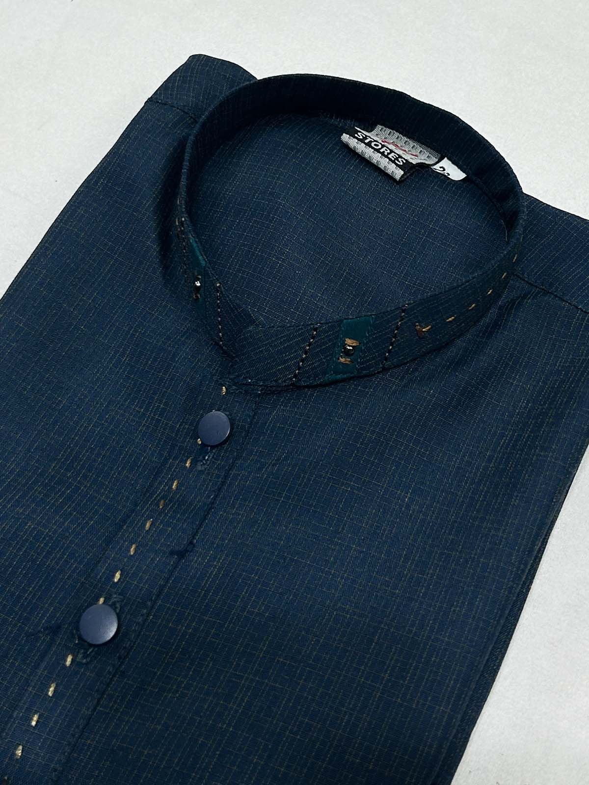 5Yrs - 14Yrs Dark Blue Kameez Shalwar Suit For Boys AM BKS199