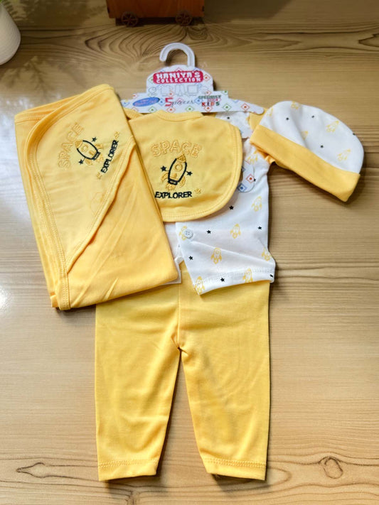 0Mth - 3Mth Yellow 5Pcs Gift Set For Newborn HG NBGS355