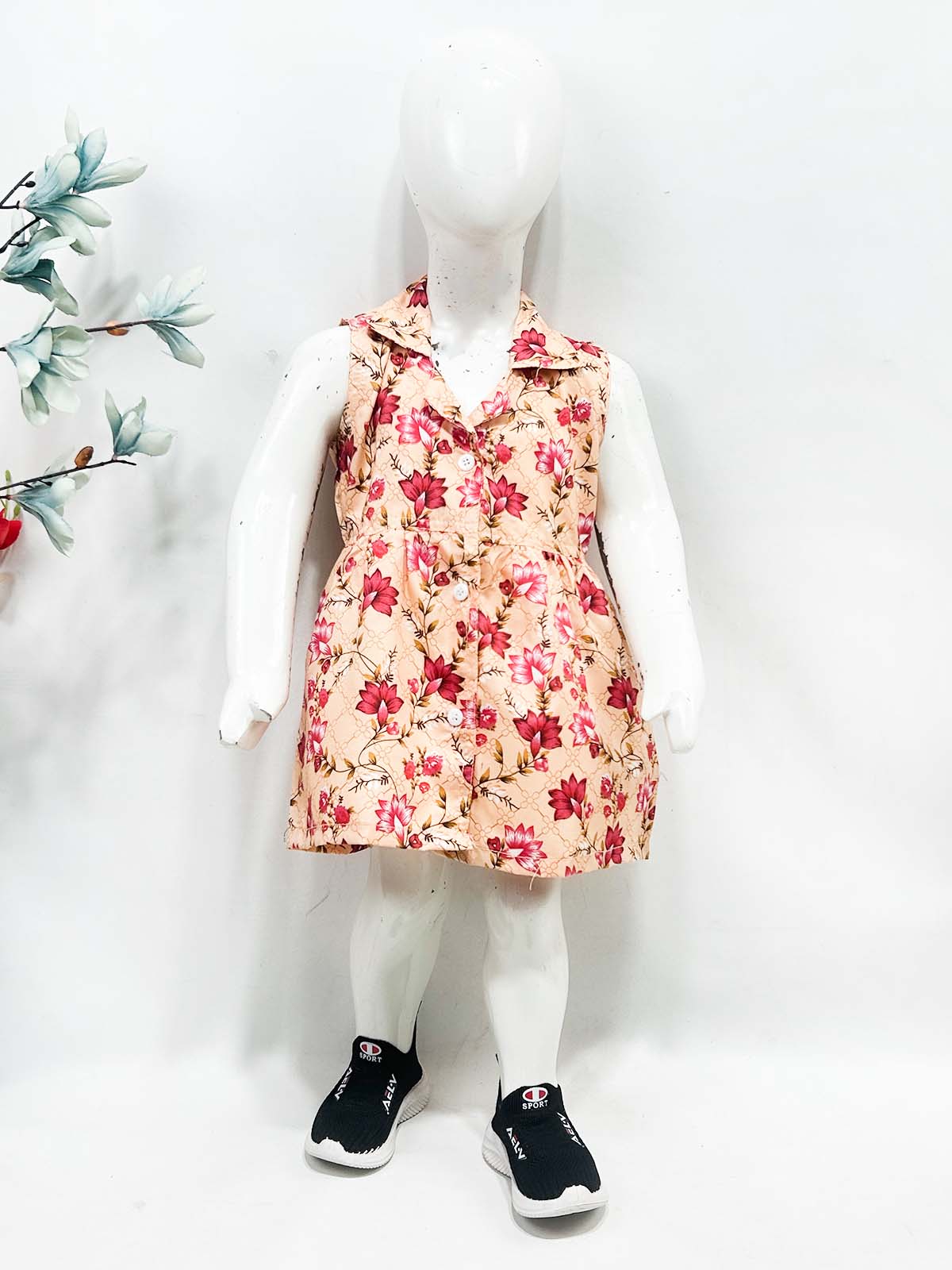 1Yr - 9Yrs Peach Frock For Girls NG GF59