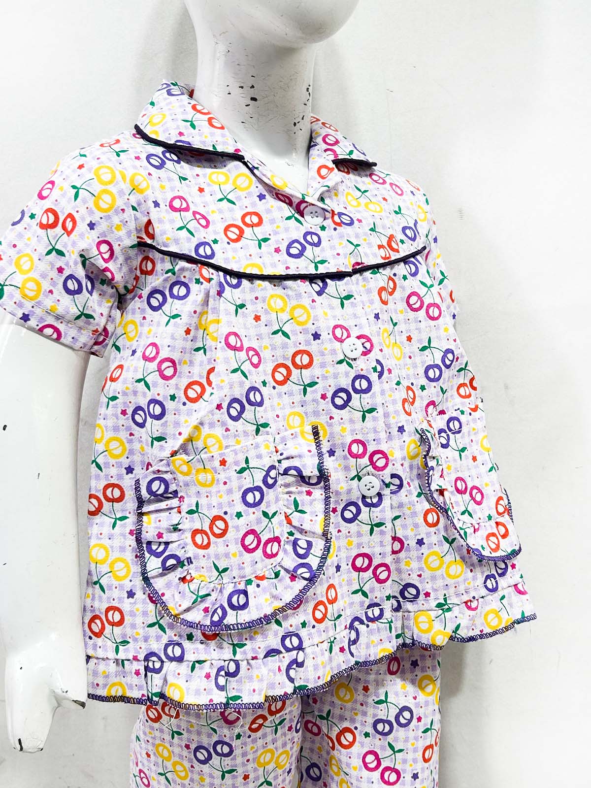 1Yrs - 5Yrs Purple Cotton Night Suit For Girls NG GNS33