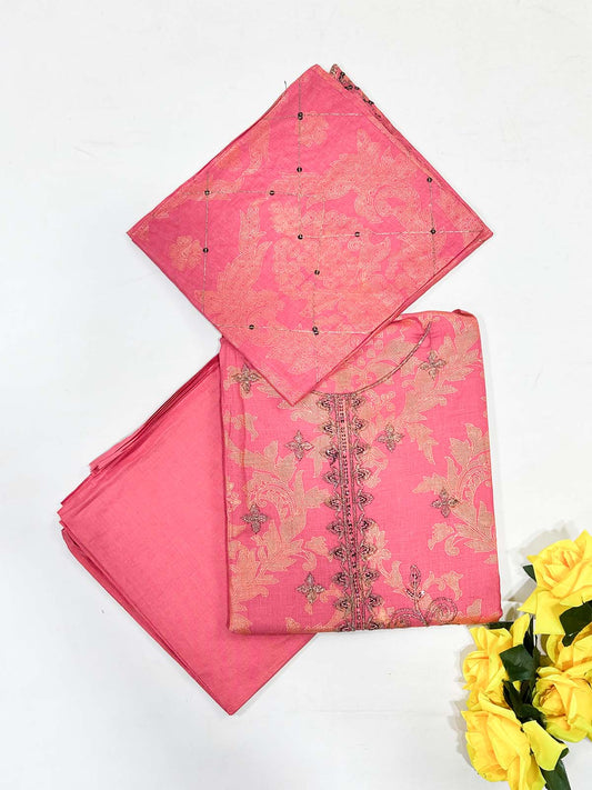 3Pcs Unstitched Digital Lawn Suit For Women WU177