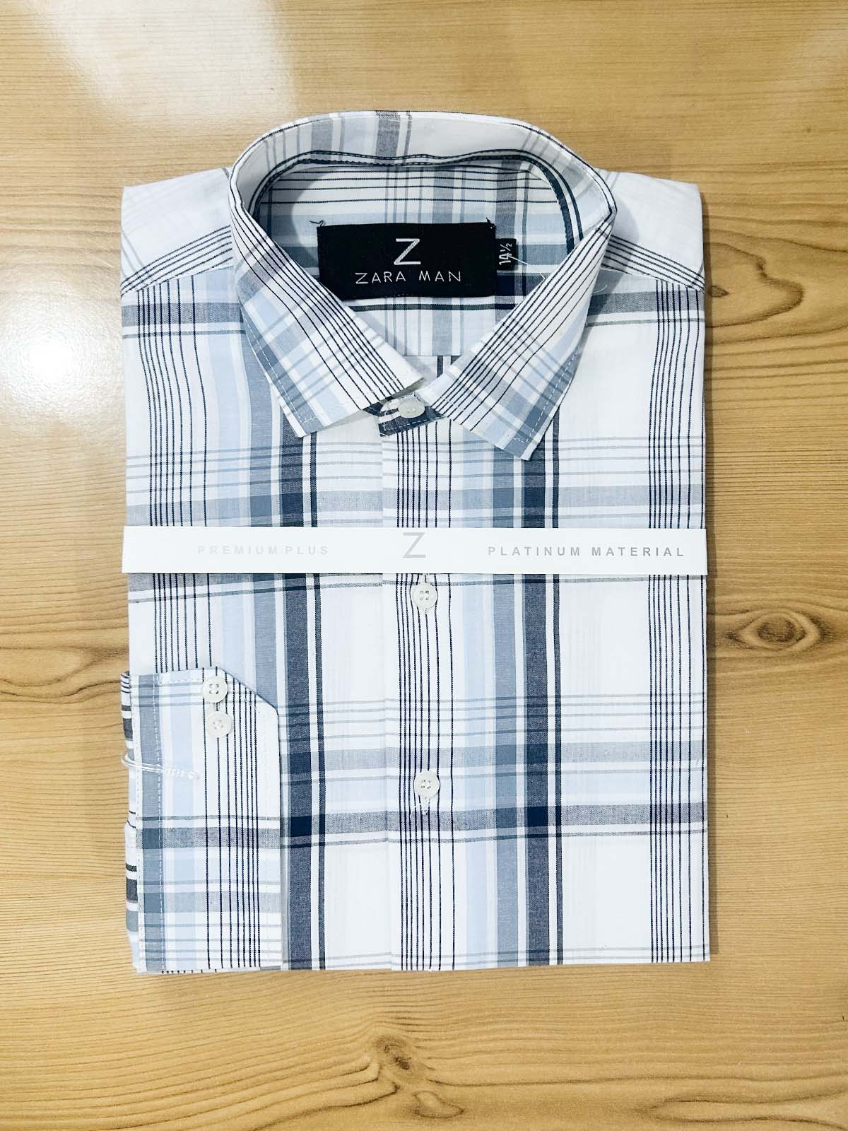 MFS609 White Checks Formal Dress Shirt For Men