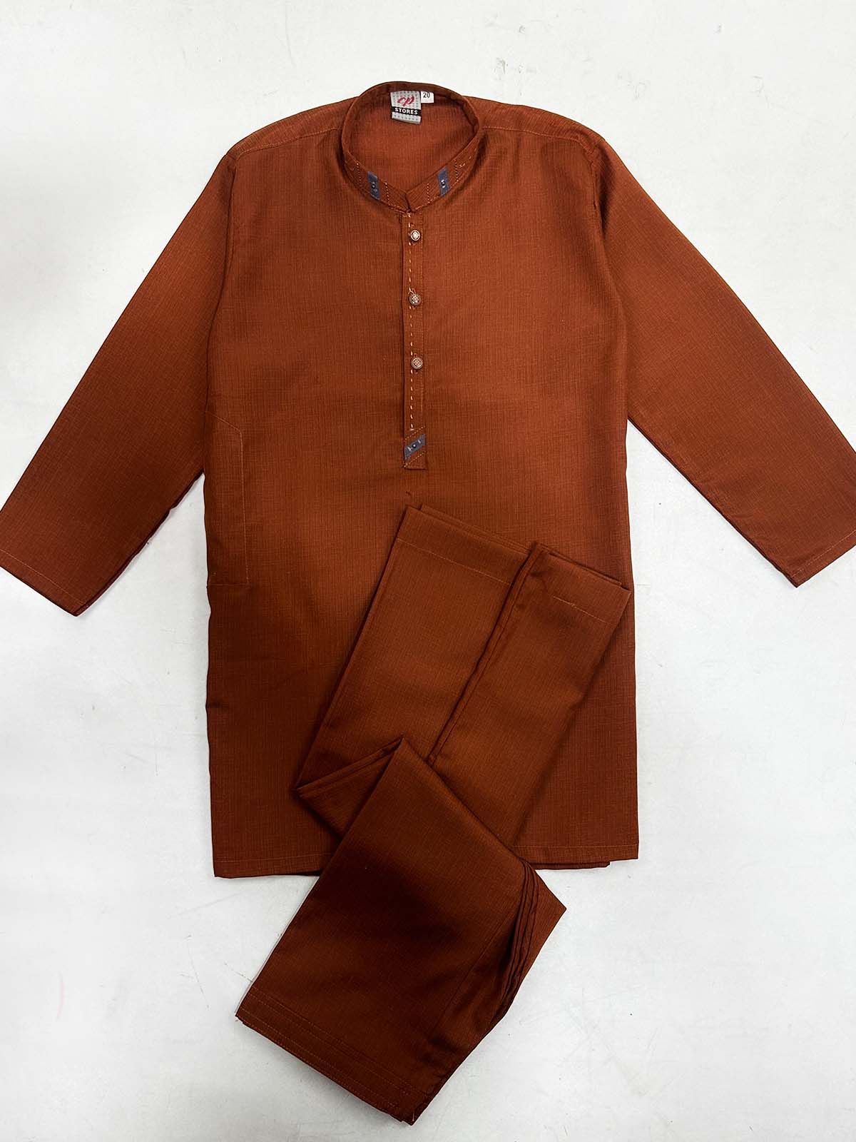 5Yrs - 14Yrs Rust Kameez Shalwar Suit For Boys AM BKS200