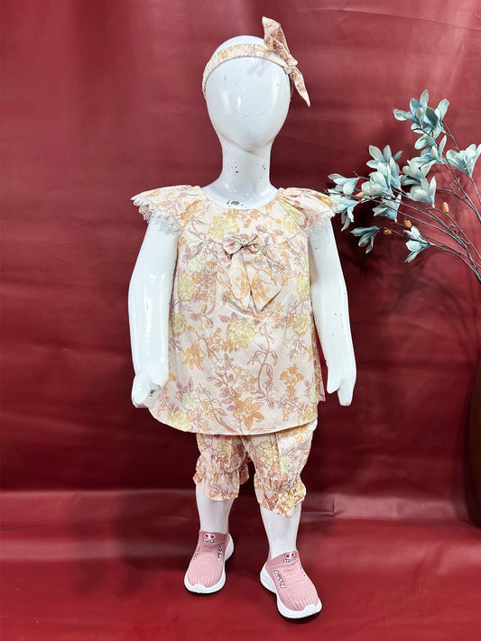 2Yrs - 5Yrs Brown Floral Frock For Girls GF32