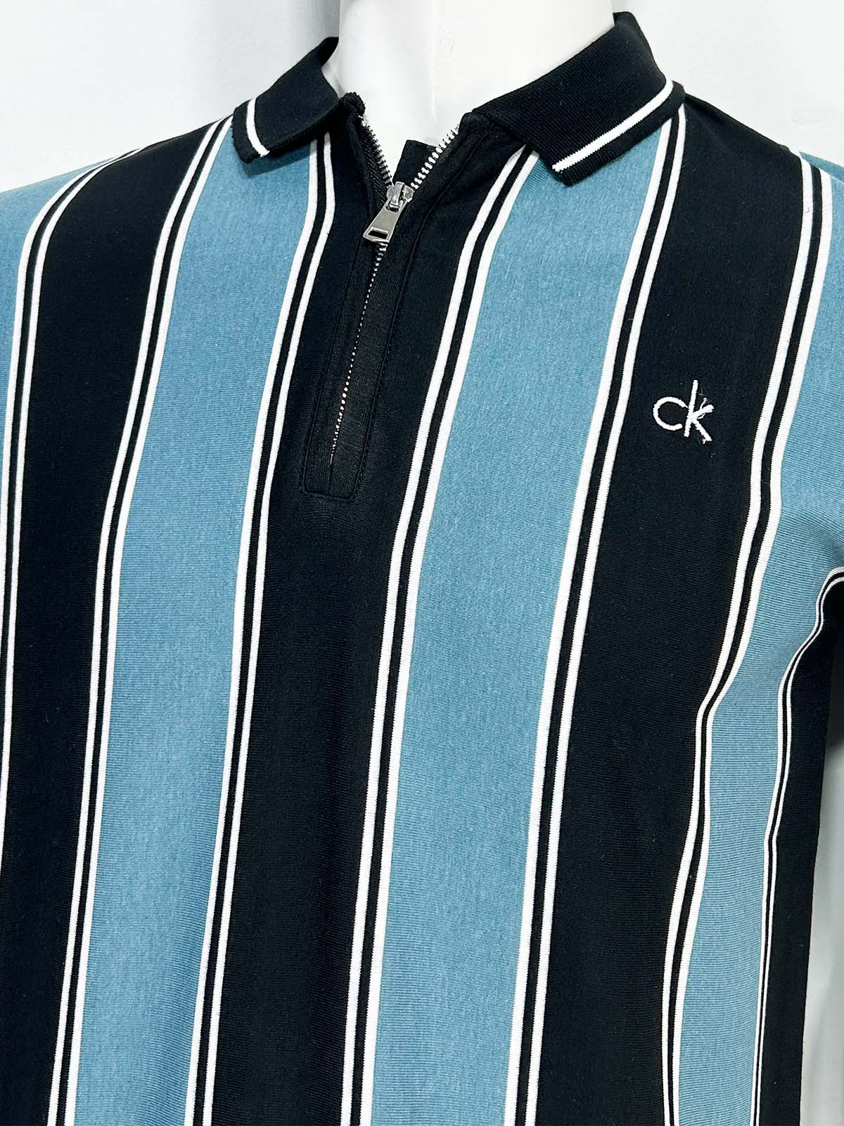 Blue Striped Polo T-Shirt For Men MTS462