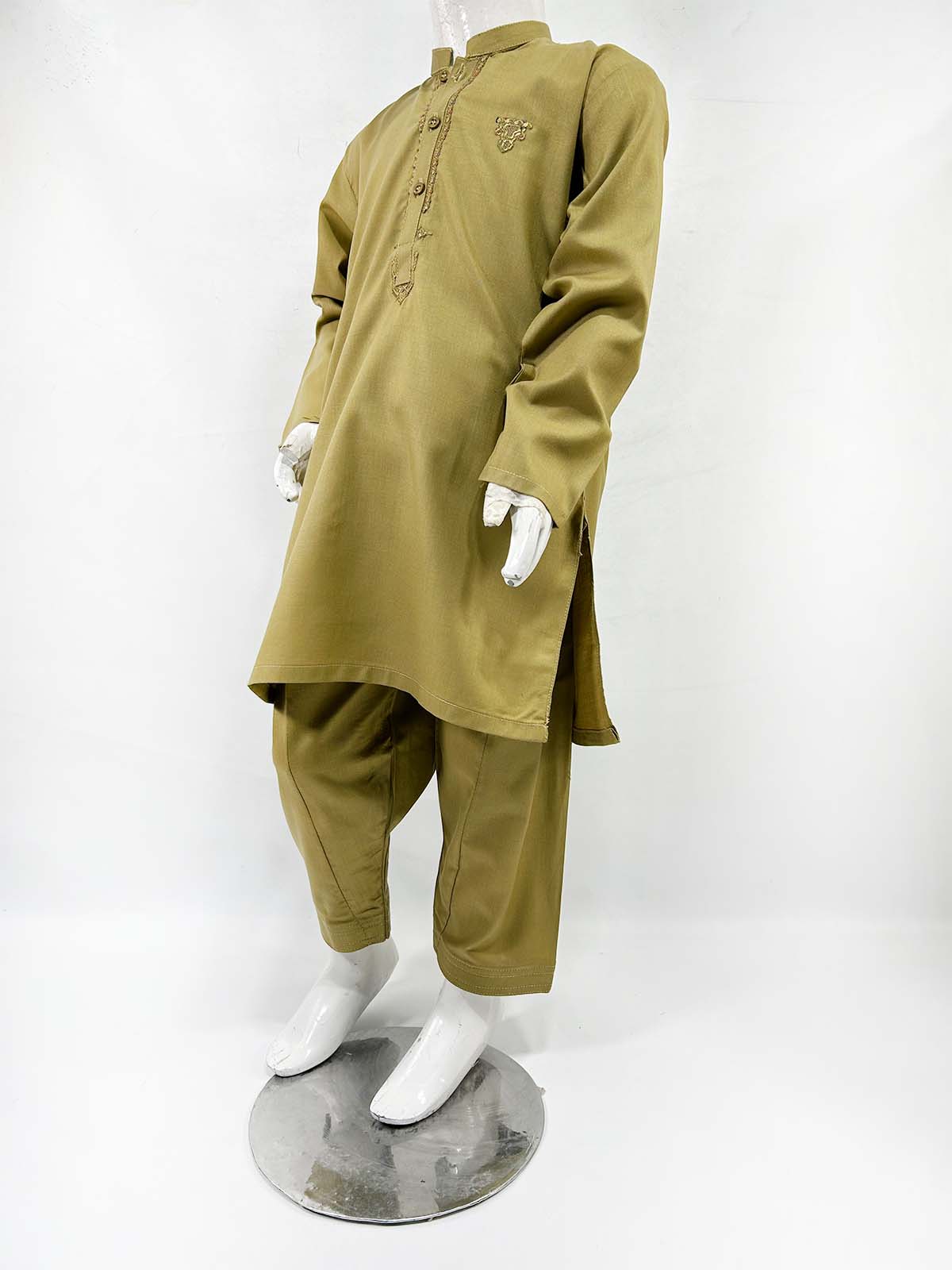 2Yrs - 17Yrs Olive Kameez Shalwar Suit For Boys AM BKS175